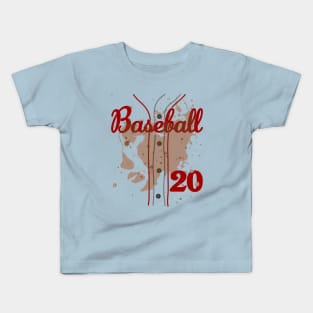 Baseball Jersey Number 20 Kids Baseball Uniform Dirty Funny #20 Kids T-Shirt